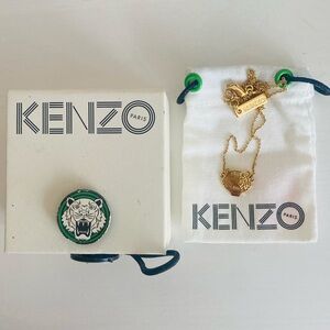 KENZO Gold Plated Tiger Necklace NWOT